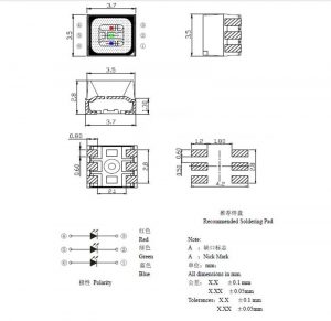 Светодиод 3535 PLCC6 RGB [NationStar] FM-N3535RGBW-SH